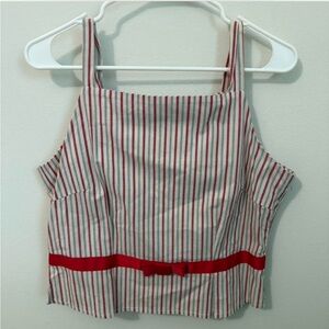 Banned Apparel Vintage Style Striped Red and White Sleeveless Top